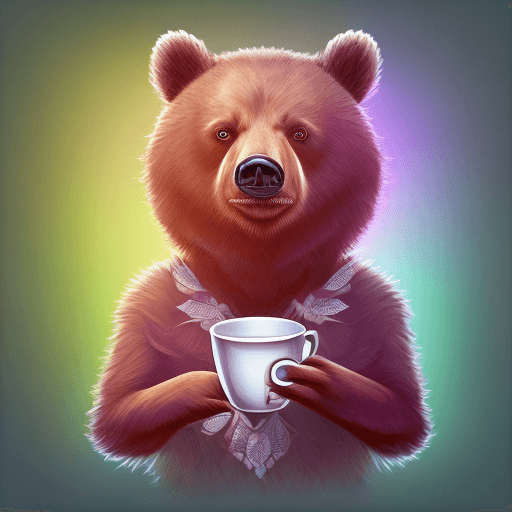 AI generated: Elegant snazzy beautiful stylish [sticker] of [a bear] wearing [Lubin Leprechaun] holding a [cup of ...