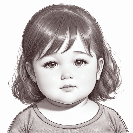 AI generated: sketch of a chubby child face, expressive line-work, in the style of beautiful portraits --ar 35:64 ...
