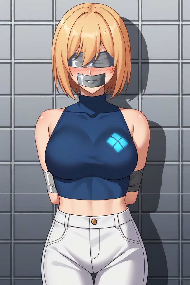 Tape Gag With Lips Visible (Can do tape bondage a little bit)