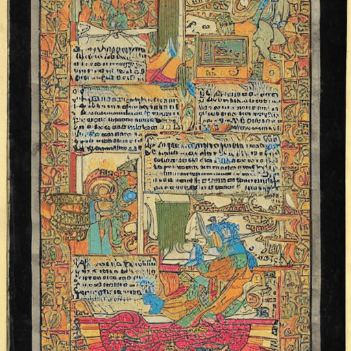 AI generated: ancient scroll diagram showing the entire set of a tarot card deck, bold shūji, chart, schematics, i...