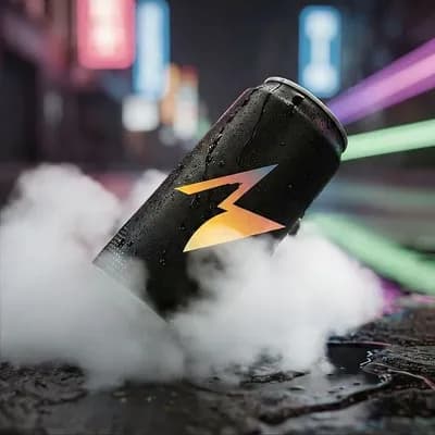 AI generated video: “Cinematic commercial shot of a refreshing soda can transforming from a still product image into a d...