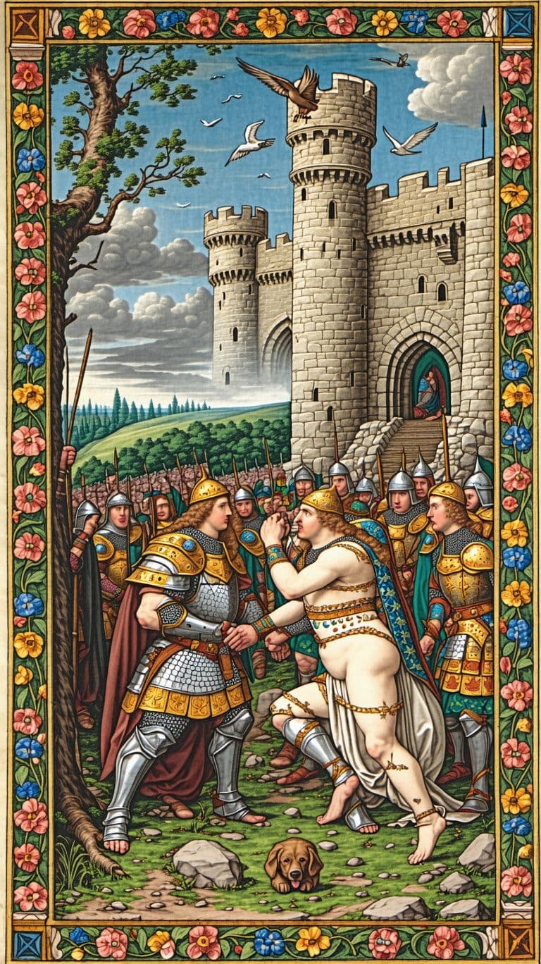 AI generated: Medieval scene, erotic, intricate details