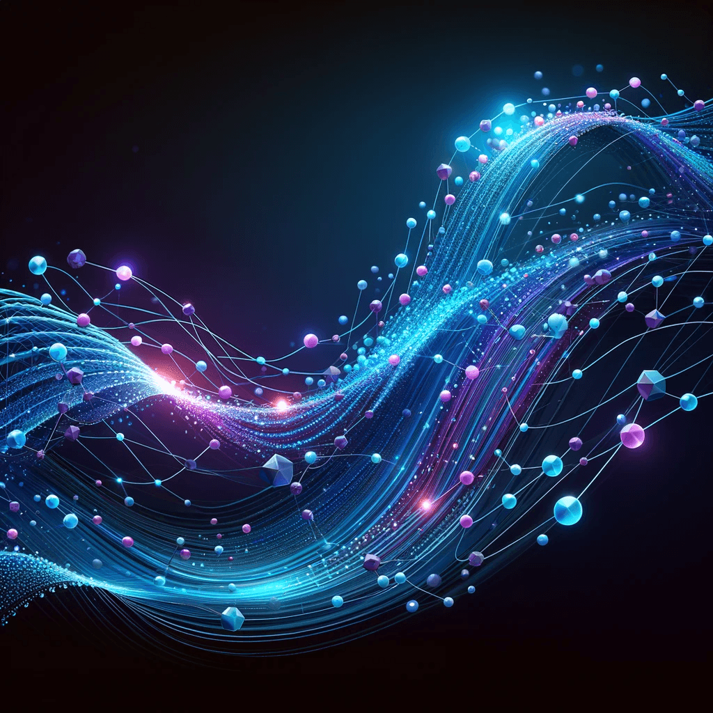 AI generated: Create an image of a digital wave flowing with the power of artificial intelligence. The composition...
