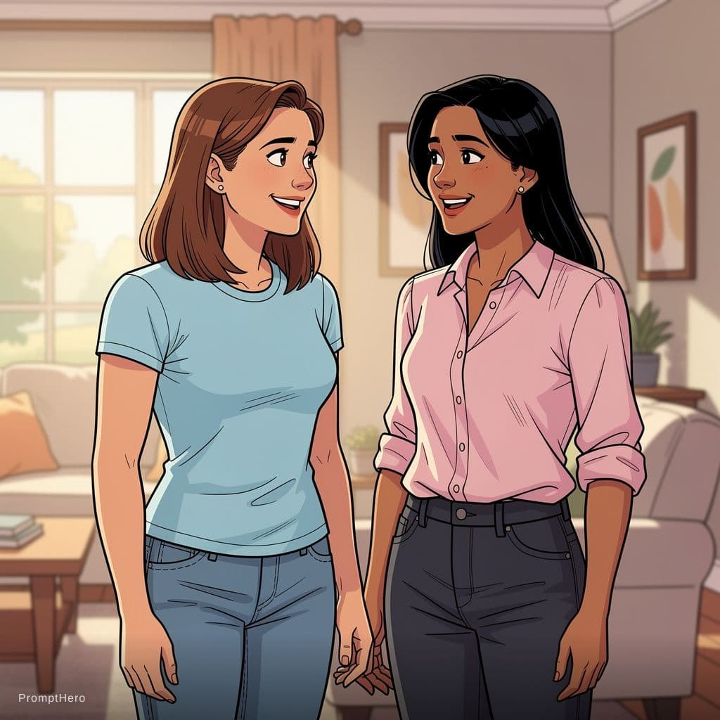 AI generated: Jab Comix, Ay Papi Series, Issue 19, Wendy and Kim illustration