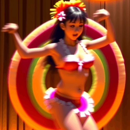 AI generated: Girl in hula dance hot erotic sexy 