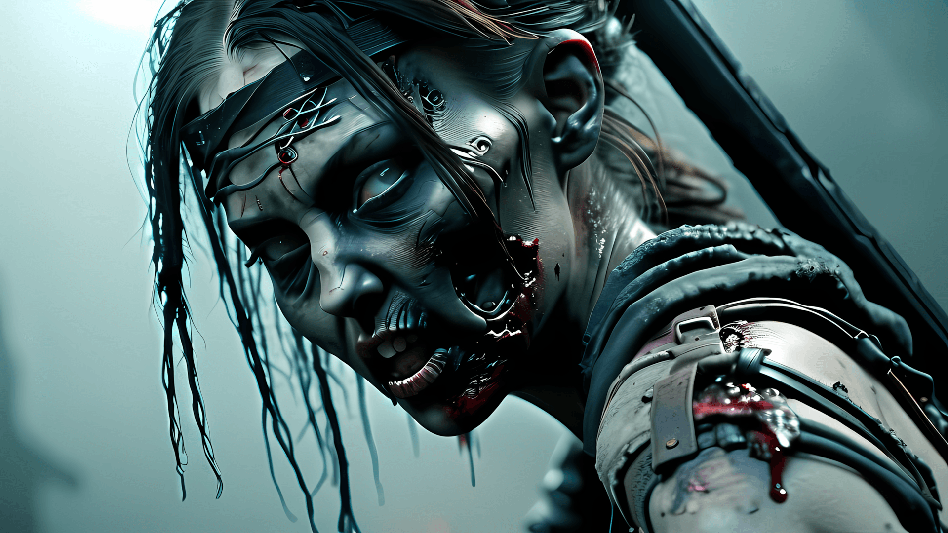 AI generated: image of beautiful zombie women princess warrior, (head to toe:1.5), (full body shot:1.4), Full Body...