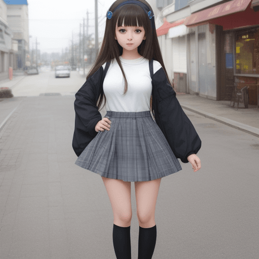 AI generated: Cute anime girl full body 
