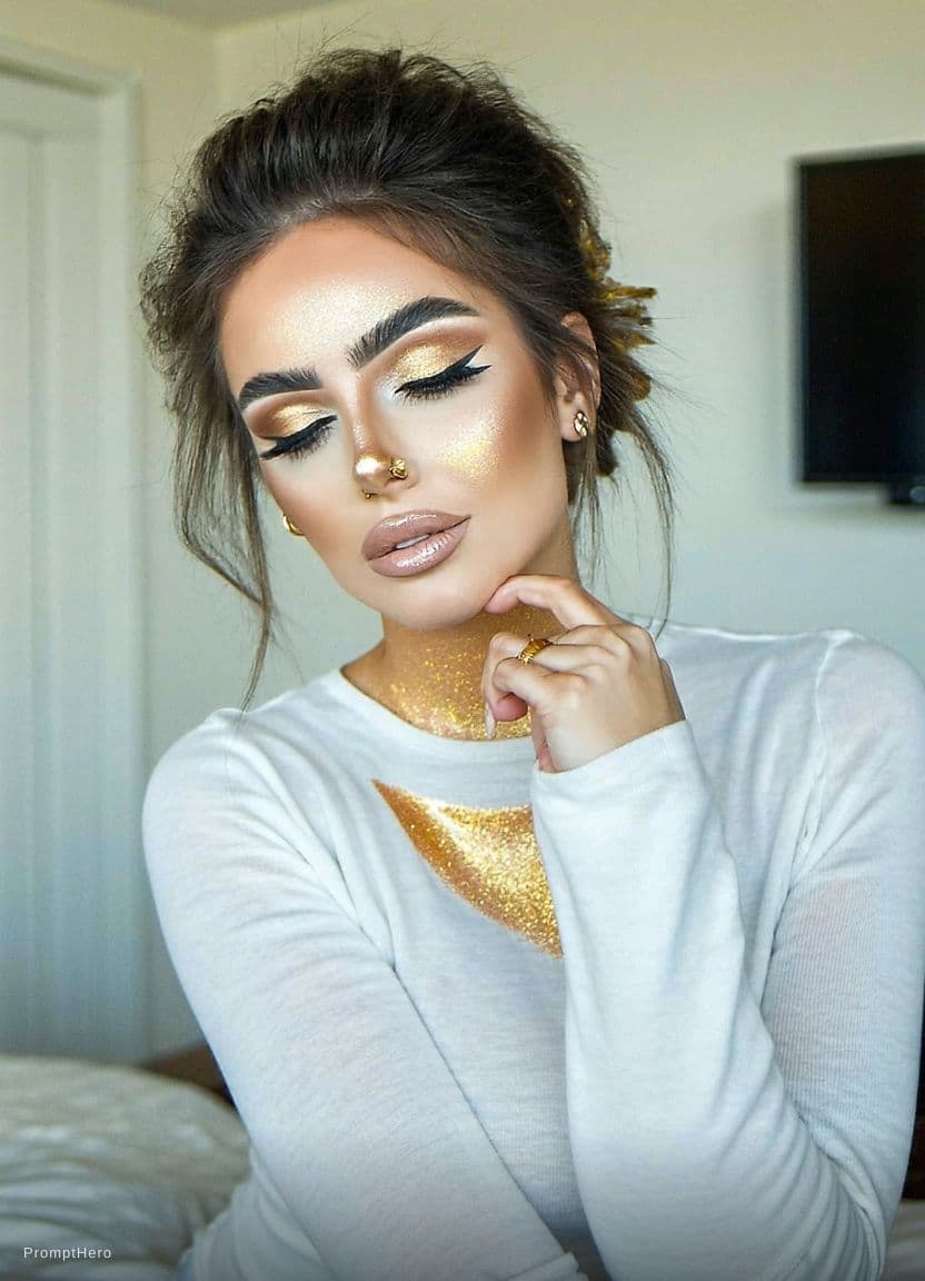 AI generated: Golden Shimmer (DM for Prompt) #SDXL
