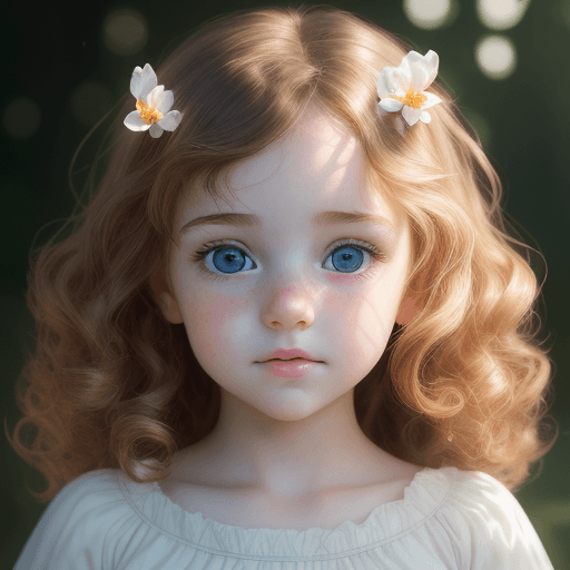 AI generated: (masterpiece), realistic, (portrait of little white girl), (((frame head))), pretty face, rosy skin,...