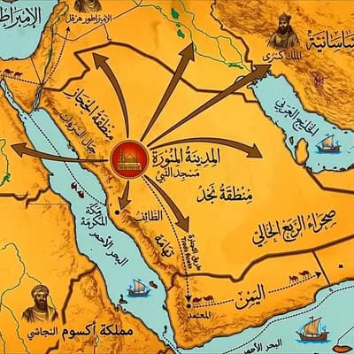 AI generated video: "A cinematic, high-detail animation of a vintage-style historical map of the Arabian Peninsula. The ...
