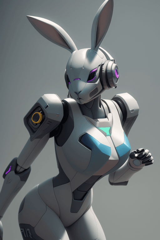 AI generated: (Bunny wearing a future mech,:1.2) pixar, pastel color, natural and realistic lighting and shading, ...