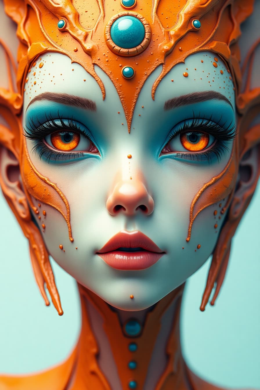 AI generated: a close up alien women art and illustration