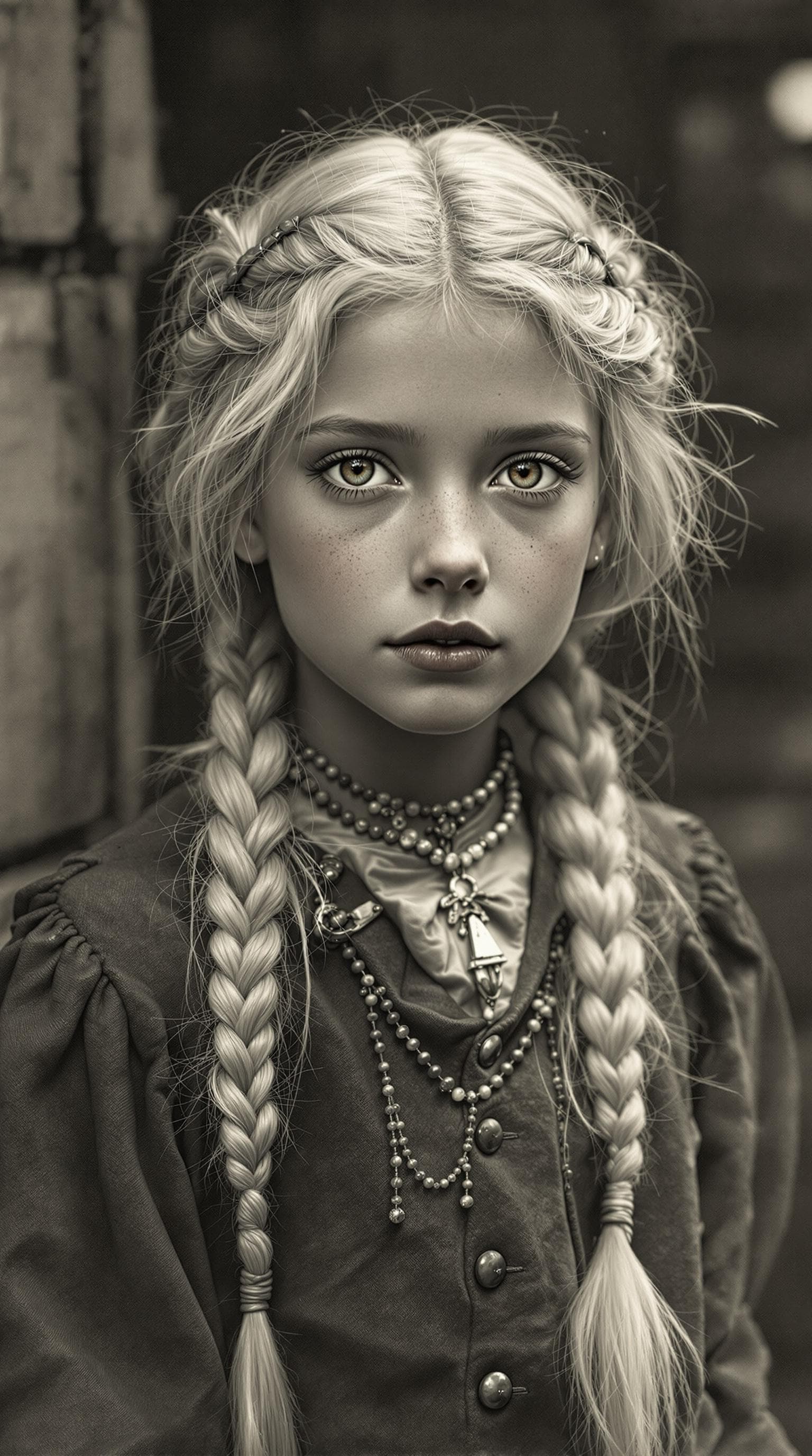 AI generated: a professional vintage black and white photo of a exceptionally of the most beautiful Dutch girl (ag...