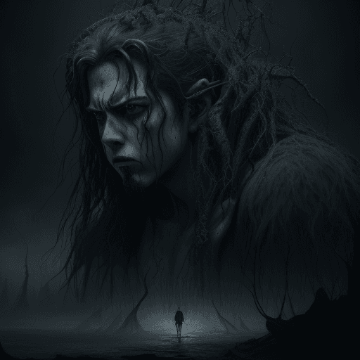 AI generated: Despair in the form of a man dark art, 4k, hyper realistic, focused, extreme details, unreal engine ...