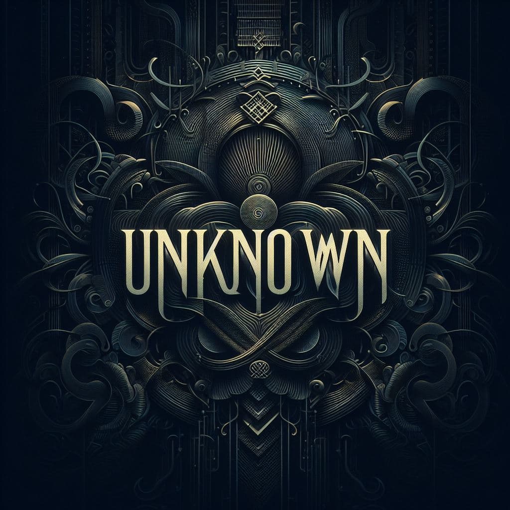 AI generated: The visual features the word "unknown" in an elegant and mysterious typography, set against a dark a...