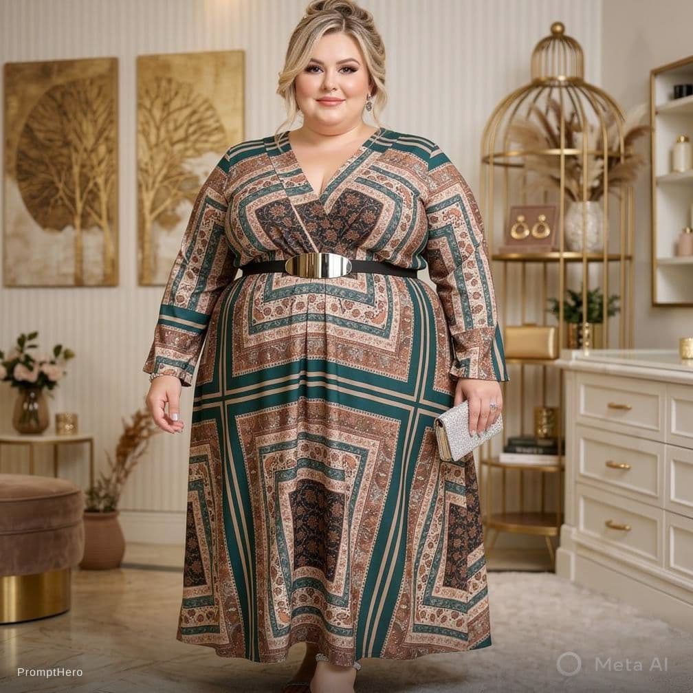 AI generated: Ratio 9:16. 8k. La fille de la figure 1 porte le vetement de la figure 2 . 
a very plus-size woman (...