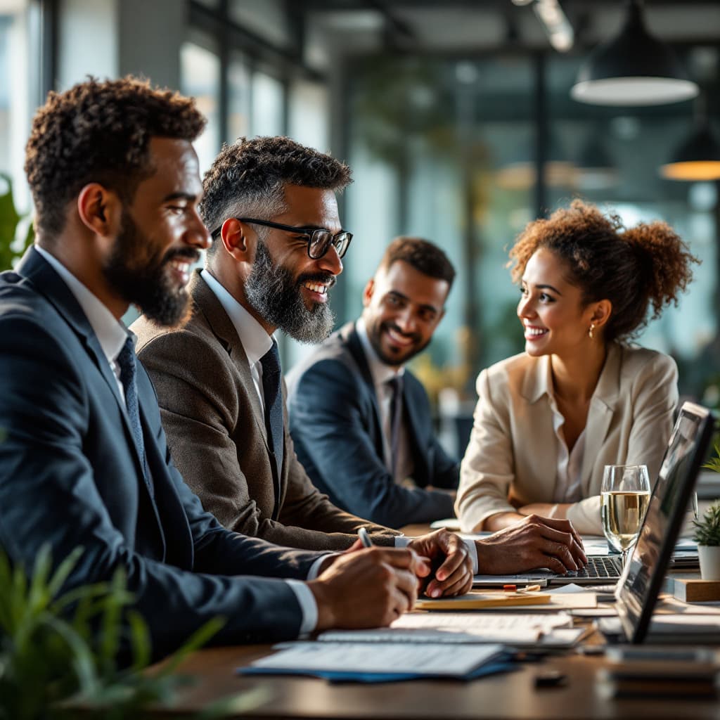 AI generated: a series of realistic diverse tax professionals working in office
