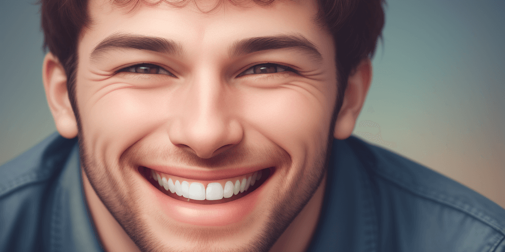 AI generated: A man smiling with positive emotions, love , 8k , hd , reality