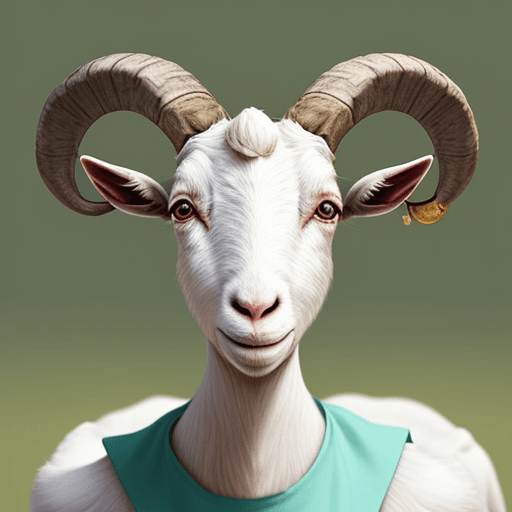 AI generated: Monica: A stylish goat with an uncanny talent for mesmerizing others with her goat yoga balancing ac...