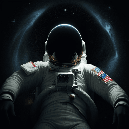 AI generated: Astronaut lost in space of eternal darkness
