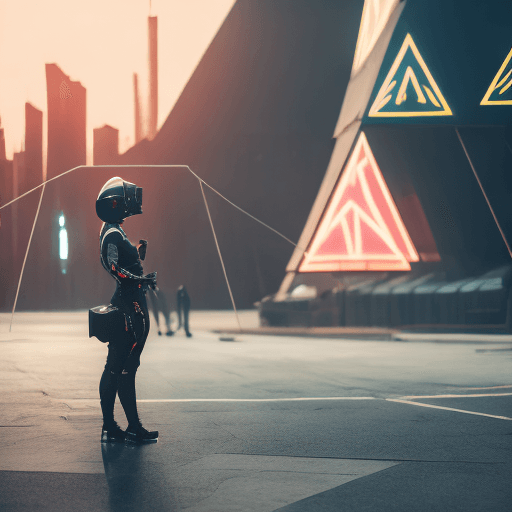 AI generated: (Medium shot, three-quarter view, camera SONY A7S III, len 35mm, f1.6). 1woman, uses giant and disto...
