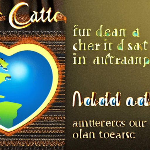 AI generated: Create an image of a stylized Earth in the shape of a heart, with a blue and green color scheme repr...