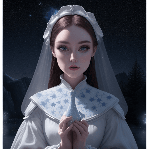 AI generated: porcelain make-up against the background of stars, 4k, magical atmosphere hyper-detail --q 2