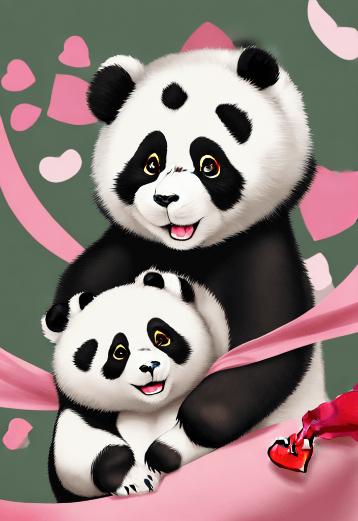 AI generated: animasi panda valentine