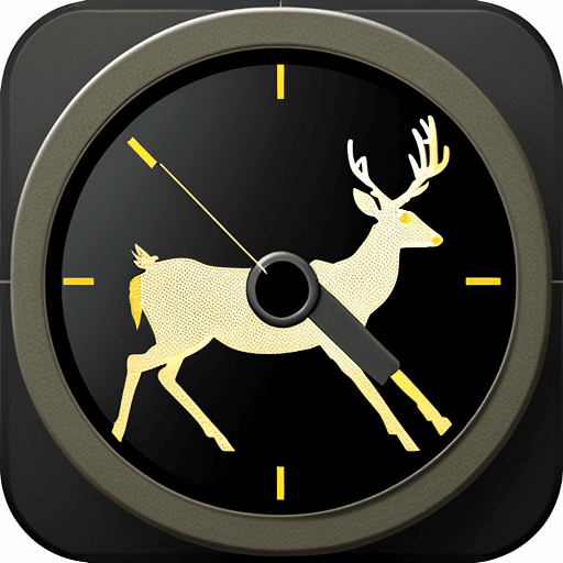AI generated: App icon, square shape icon, Deer hunting calls ringtones, 8k, realistic, Deer, Hunter, Rifle Scope ...