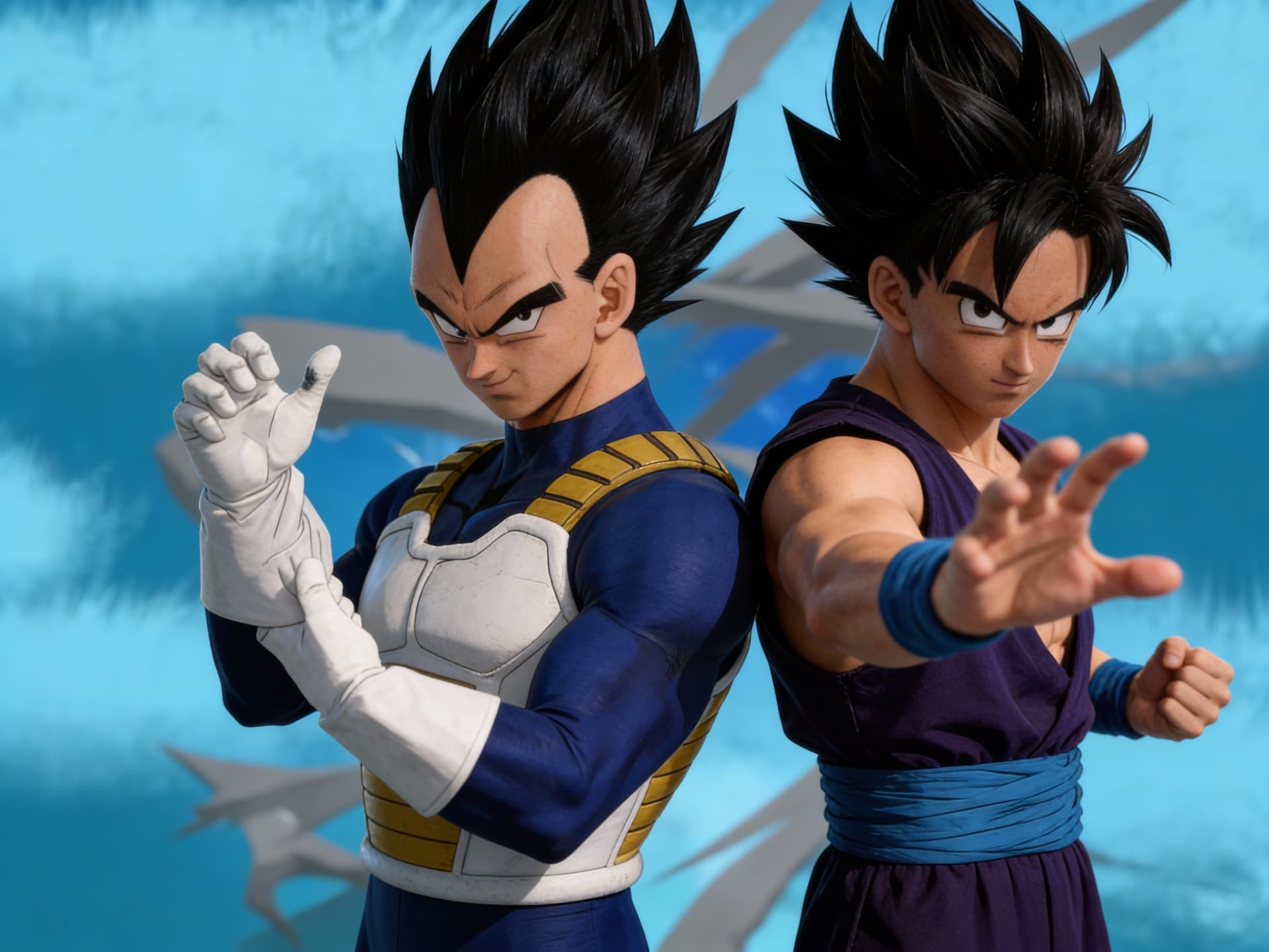 AI generated: CORRIGE ESTOS A GOHAN  Y VEGETA PARA QUE SEAN MAS REALISTAS
