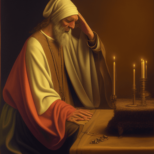 AI generated: The sage prays