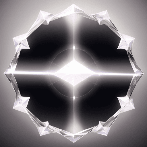AI generated: A noir and ethereal background with a crystalline and gleaming white ring-shaped circle, like a pris...