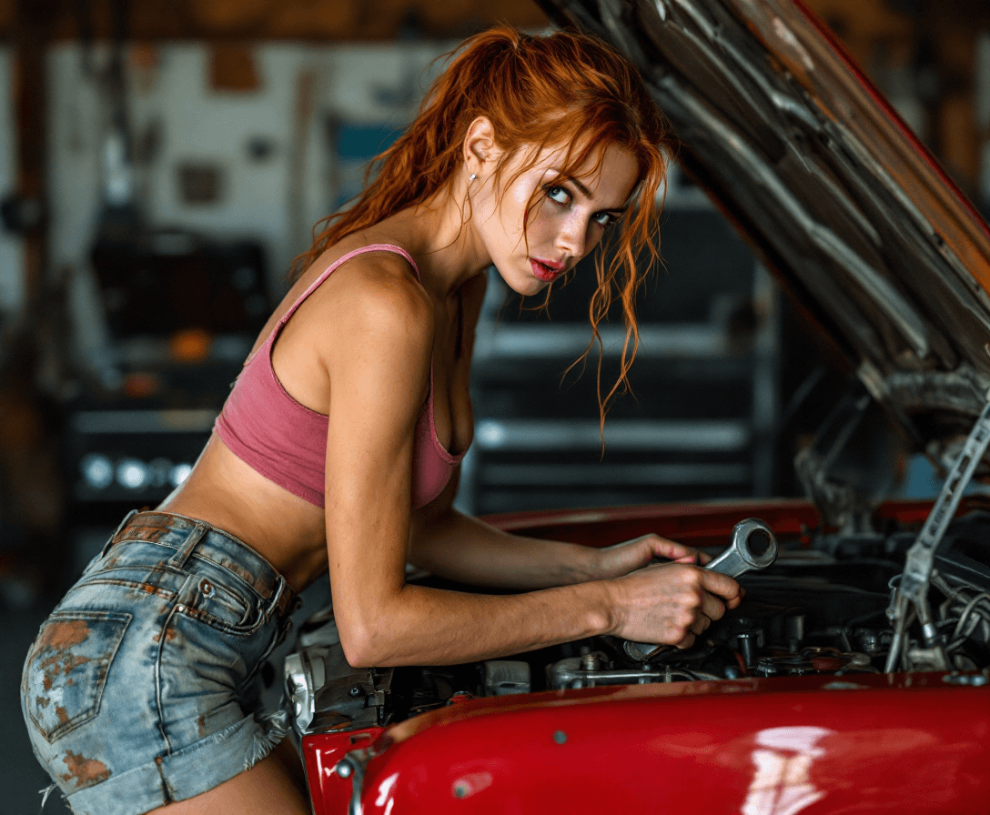 AI generated: A high detailed fashion photography image, full body photo of a beautiful Ginger haired female from ...