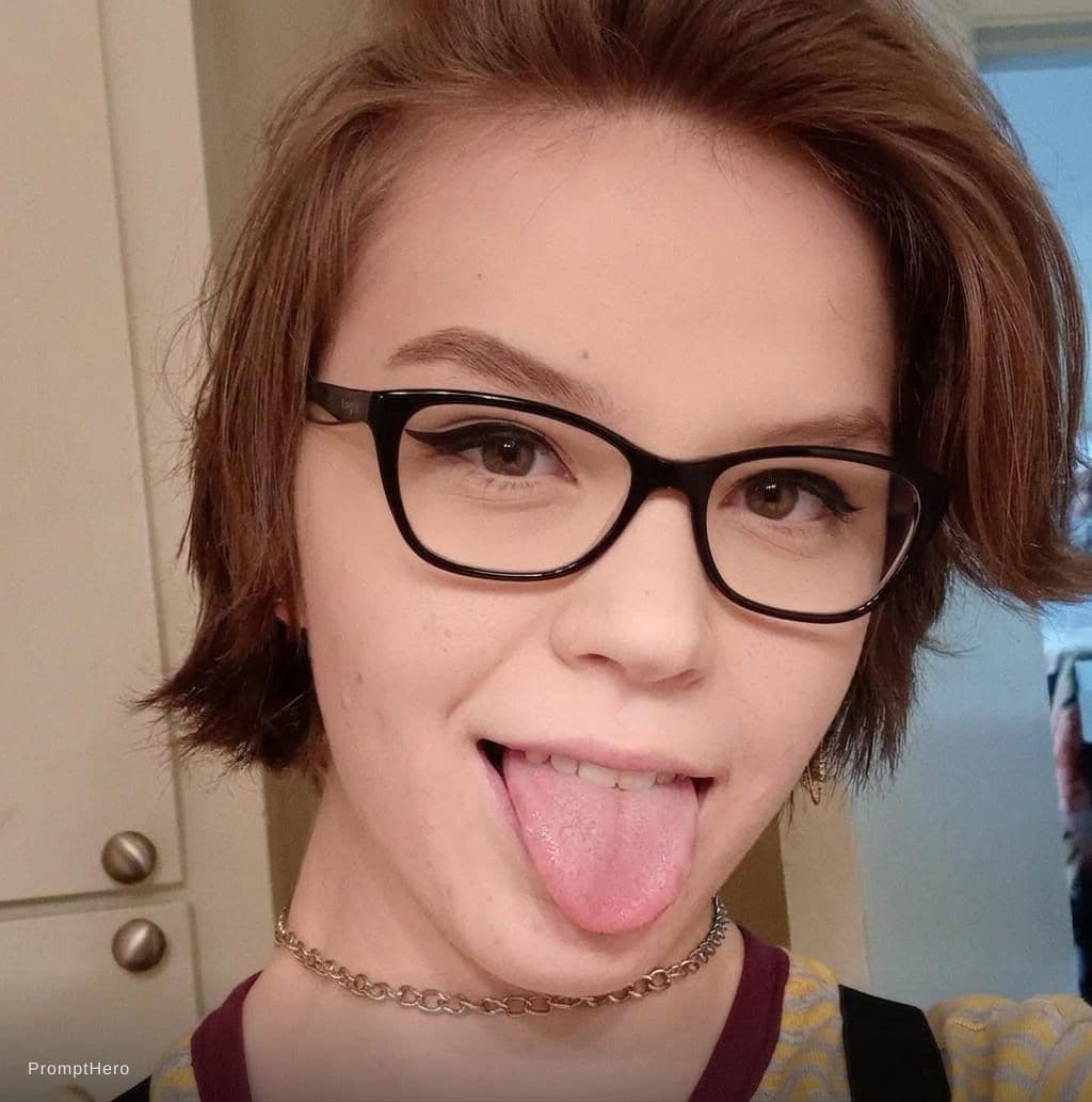 AI generated: Stick the tongue out with a mouth open