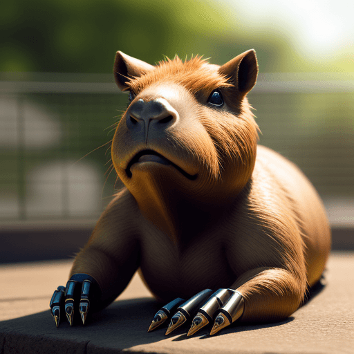 AI generated: Good cyborg capybara, with relaxing background and 8k image quality