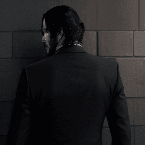 AI generated: John wick back against a wall