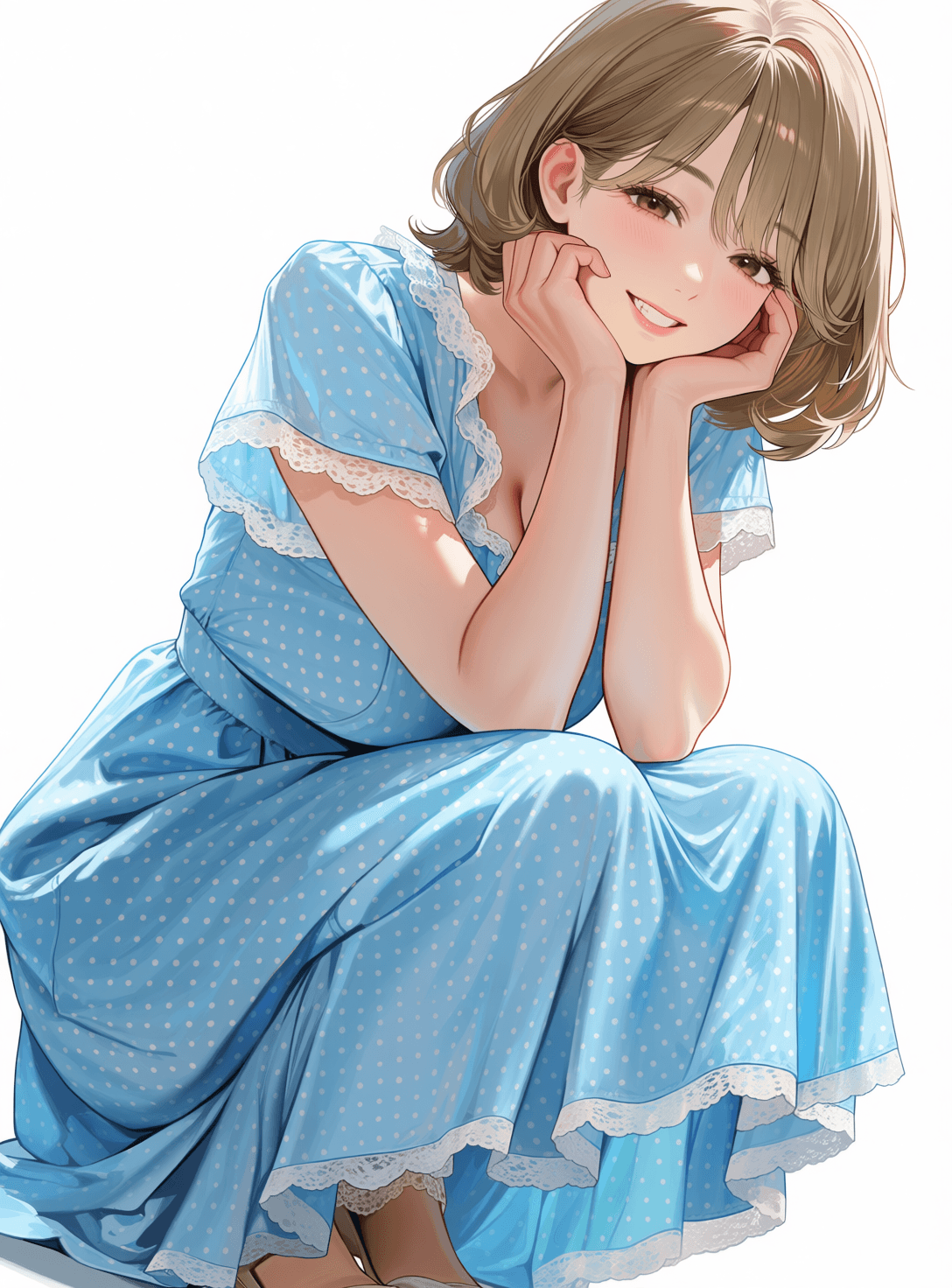 【COSTUME】Blue Polka Dot Dress - Image 2