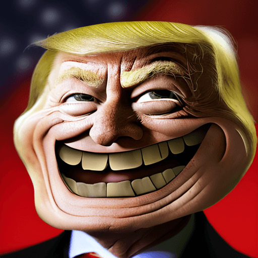 AI generated: donald trump in tr0ll face <lora:tr0ll-000035:1>, Three-quarter