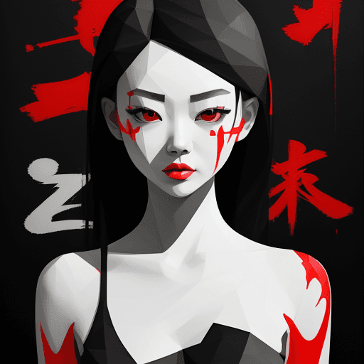 AI generated: aesthetic, 2 tone, black and white, simplified shapes, figurative, style mix of acrylic painting, wa...