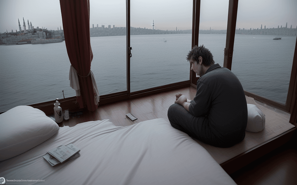 AI generated: One day, after another drunken evening, Andriukha woke up and realized that his surroundings had beg...