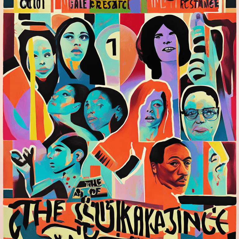 AI generated: A striking movie poster for "The Art of Resistance" features a diverse group of artists and cultural...