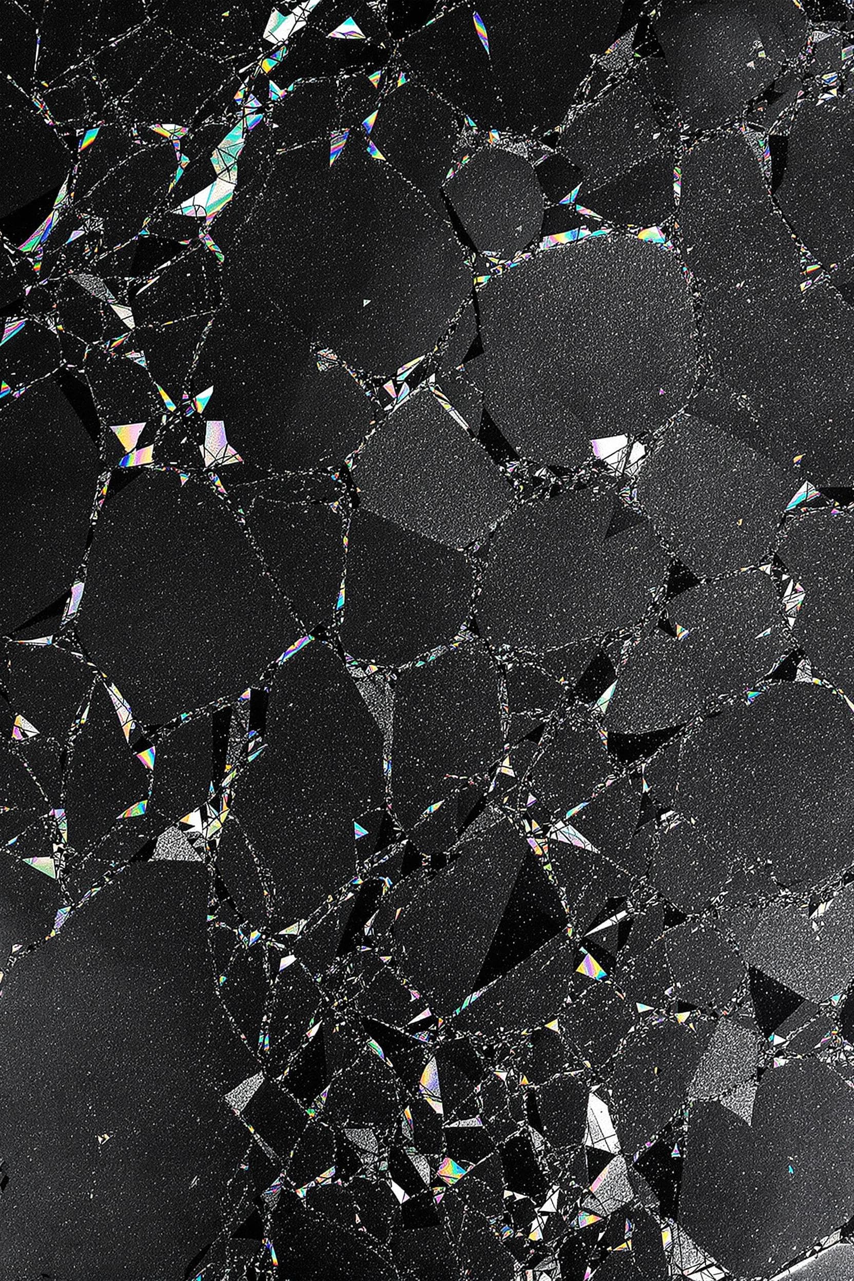 AI generated: damaged black matt holographic foil texture, with holographic effect,