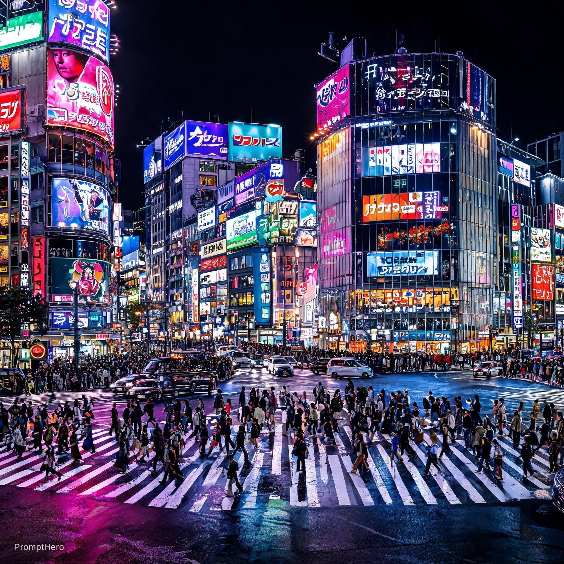 AI generated: shibuya tokyo neon city