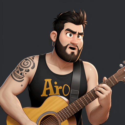 AI generated: Create a Pixar cartoon-style image of a 30-year-old man, with short, straight black hair, a sparse b...