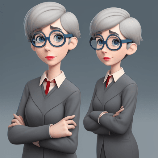AI generated: Pixar style 80 years architect professor, thin, blue eyes glasses, gray straight short hair