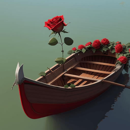 AI generated: a rose in a boat