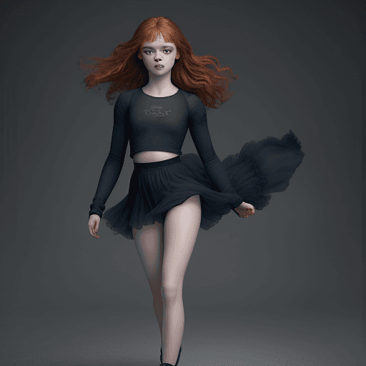 AI generated: Sadie Sink beautiful charismatic girl, athletic body, gorgeous figure, interesting shapes, full body...