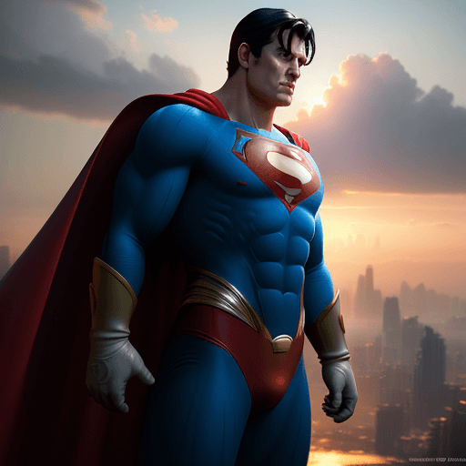 AI generated: Photo of a ultra realistic superman in super mario combination, dramatic light, pale sunrise, cinema...