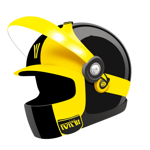 AI generated: logo, just with the letter RV using yellow and black, with a safety helmet, with a white background