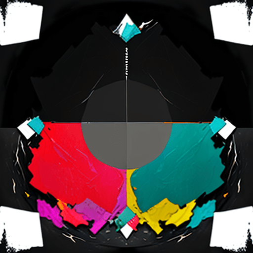 AI generated: Create an abstract collage with chaotic textures and bold, contrasting colors. In the center, place ...